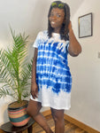 Robe T-Shirt tie dye bleu